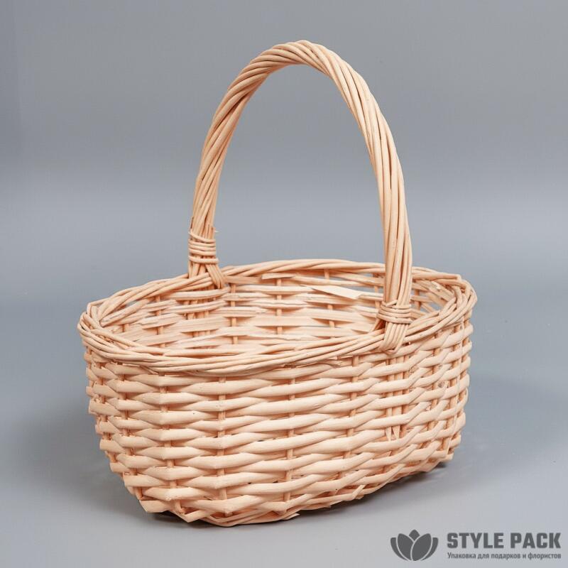 Корзина из ивы 23*19*12*23, овал, персиковый