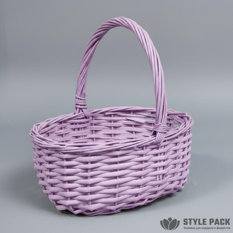 Корзина из ивы 23*19*12*23, овал, сиреневый